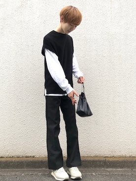 「DHOLIC（ディーホリック）のアイテム（バッグ）」を使った、Ryosukeさん（メンズ・177cm）の春コーディネート
