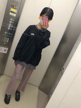 「LOWRYS FARM（ローリーズファーム）のセンタープレスカラーフレアパンツ　870189（その他パンツ）」を使った、あかりさん（レディース・163cm）の秋コーディネート