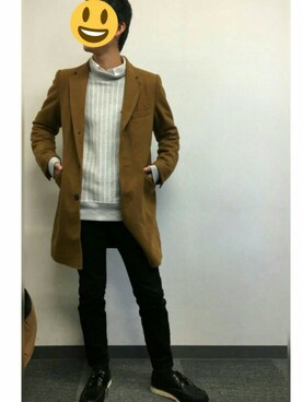 「RED WING（レッドウィング）のアイテム（ローファー）」を使った、佐藤真彰さん（メンズ・171cm）の冬コーディネート