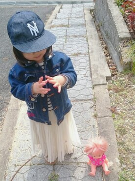 「PEANUTS（ピーナッツ）のアイテム（ジャケット/アウター）」を使った、k.m♡mamaさん（キッズ・100cm）の冬コーディネート