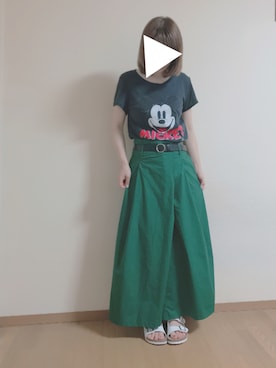 「ビルケン風サンダル」｜k.m♡mamaさん（レディース・157cm）の夏コーディネート