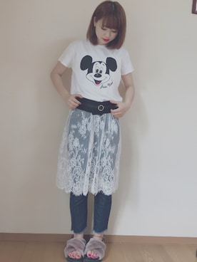 「ミッキーT」｜「アイテム（ワンピース/ドレス）」を使った、k.m♡mamaさん（レディース・157cm）の夏コーディネート