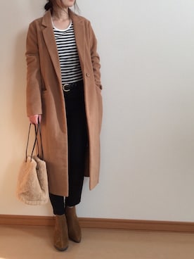 「titivate（ティティベイト）のアイテム（チェスターコート）」を使った、c__s86さん（レディース・162cm）の冬コーディネート