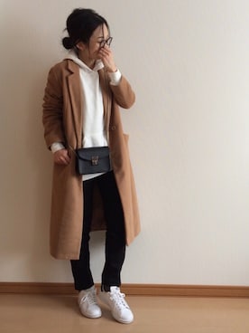 「titivate（ティティベイト）のアイテム（チェスターコート）」を使った、c__s86さん（レディース・162cm）の冬コーディネート
