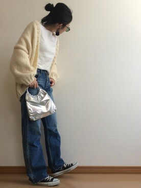 「おおぶりピアス」｜「アイテム（ファッション雑貨）」を使った、c__s86さん（レディース・162cm）の春コーディネート