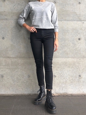 「G-STAR RAW（ジースターロゥ）のアイテム（スウェット）」を使った、RISAさん（レディース・174cm）の秋コーディネート