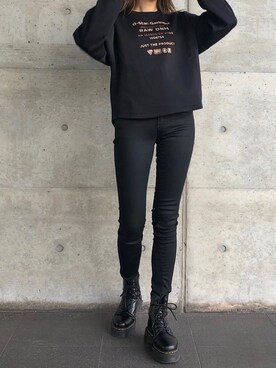 「G-STAR RAW（ジースターロゥ）のアイテム（スウェット）」を使った、RISAさん（レディース・174cm）の秋コーディネート