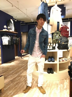 「GGD（ジージーディー）のアイテム（デニムジャケット）」を使った、HVCあまがさきキューズモール店さん（メンズ・172cm）の冬コーディネート