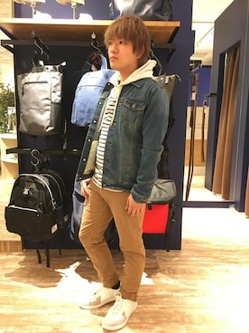 「HVC（エイチブイシー）のアイテム（ジャケット/アウター）」を使った、HVCあまがさきキューズモール店さん（メンズ・163cm）の春コーディネート