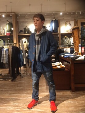 「HVC（エイチブイシー）のアイテム（ジャケット/アウター）」を使った、HVCあまがさきキューズモール店さん（メンズ・170cm）の春コーディネート