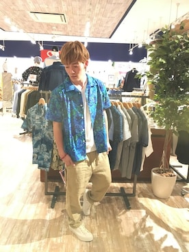 「アロハシャツ」｜HVCあまがさきキューズモール店さん（メンズ・172cm）の春コーディネート