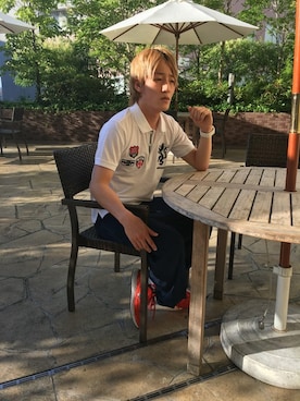 「HVC（エイチブイシー）のアイテム（トップス）」を使った、HVCあまがさきキューズモール店さん（メンズ・170cm）の夏コーディネート