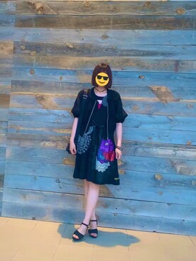 「Desigual（デシグアル）のアイテム（ワンピース/ドレス）」を使った、ayakaさん（レディース・160cm）の夏コーディネート