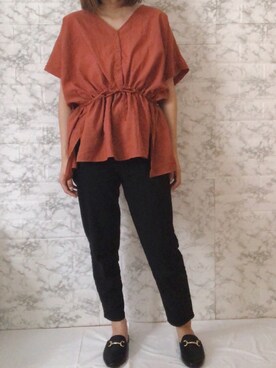 「158cm」｜「アイテム（ローファー）」を使った、risa68さん（レディース・158cm）の夏コーディネート