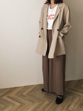 「158cm」｜「アイテム（ローファー）」を使った、risa68さん（レディース・158cm）の秋コーディネート