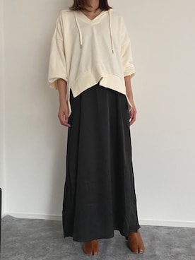 「サテンキャミワンピ」｜risa68さん（レディース・158cm）の秋コーディネート