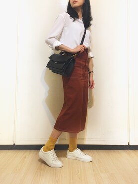 「鉛筆裙」｜Ning さん（レディース・159cm）の春コーディネート