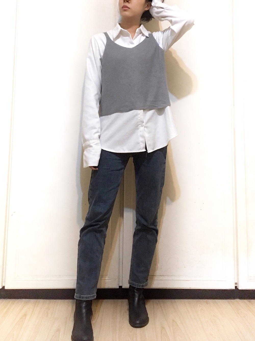 「ootd」｜「SAPPUNのアイテム（ブーツ、ブラック系）」を使った、Ning さん（レディース・159cm）の秋コーディネートの1枚目の写真