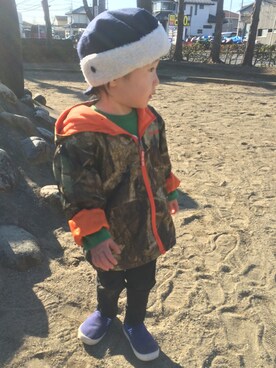 「コロンビア」｜「アイテム（その他アウター）」を使った、swさん（キッズ・110cm）の冬コーディネート