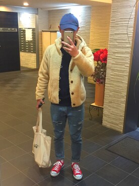 「DIESEL（ディーゼル）のアイテム（キーケース/キーアクセサリー）」を使った、なさん（メンズ・173cm）の冬コーディネート