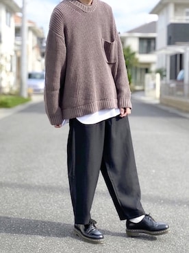 「アイテム（ステンカラーコート）」を使った、Rinさん（メンズ・175cm・20代）の秋コーディネート