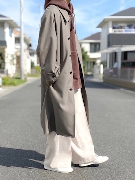 「アイテム（ステンカラーコート）」を使った、Rinさん（メンズ・175cm・20代）の秋コーディネート