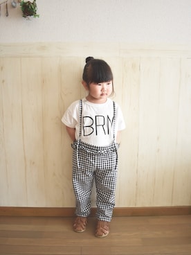 「handmade」｜「アイテム（サロペット/オーバーオール）」を使った、𝕽̤͓inon＊゜さん（キッズ・90cm）の春コーディネート