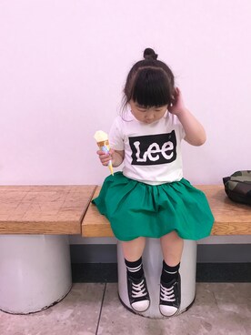 「Lee（リー）のアイテム（Tシャツ/カットソー）」を使った、𝕽̤͓inon＊゜さん（キッズ・90cm）の夏コーディネート