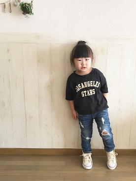 「ボーイッシュ」｜𝕽̤͓inon＊゜さん（キッズ・90cm）の秋コーディネート