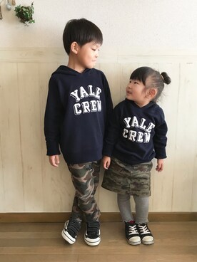 「アイテム（スカート）」を使った、𝕽̤͓inon＊゜さん（キッズ・90cm）の秋コーディネート