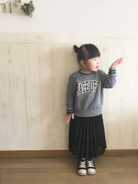 「アイテム（スカート）」を使った、𝕽̤͓inon＊゜さん（キッズ・90cm）の秋コーディネート
