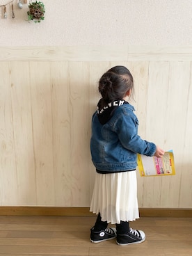 「アイテム（スカート）」を使った、𝕽̤͓inon＊゜さん（キッズ・90cm）の秋コーディネート