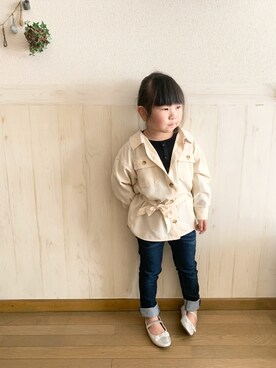 「GLOBAL WORK（グローバルワーク）のアイテム（シューズ）」を使った、𝕽̤͓inon＊゜さん（キッズ・110cm）の春コーディネート
