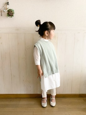 「おうちファッション」｜𝕽̤͓inon＊゜さん（キッズ・110cm）の春コーディネート
