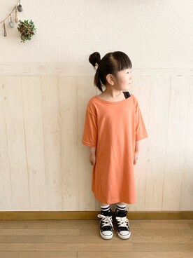 「RADCHAP（ラッドチャップ）のアイテム（ワンピース/ドレス）」を使った、𝕽̤͓inon＊゜さん（キッズ・110cm）の春コーディネート