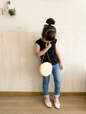 「GLOBAL WORK（グローバルワーク）のアイテム（シューズ）」を使った、𝕽̤͓inon＊゜さん（キッズ・110cm）の夏コーディネート