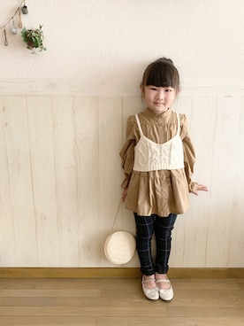 「GLOBAL WORK（グローバルワーク）のアイテム（シューズ）」を使った、𝕽̤͓inon＊゜さん（キッズ・110cm）の秋コーディネート