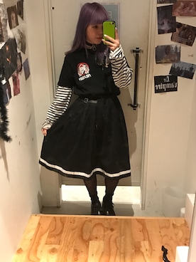 「MILKBOY」｜「アイテム（その他）」を使った、INӦさん（レディース・154cm）の冬コーディネート