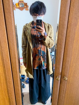「unrelaxing（アンリラクシング）のアイテム（スラックス）」を使った、kohei さん（メンズ・170cm）の春コーディネート