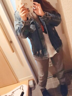 「Rodeo Crowns（ロデオクラウンズ）のアイテム（デニムジャケット）」を使った、りょうさん（レディース・160cm）の秋コーディネート