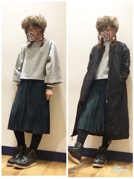 「SHIPS（シップス）のアイテム（アナログ腕時計）」を使った、SHIshaMOmo☆さん（レディース・158cm）の冬コーディネート