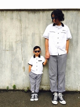 「パパと息子」｜「アイテム（その他）」を使った、リトさん（キッズ・110cm）の夏コーディネート