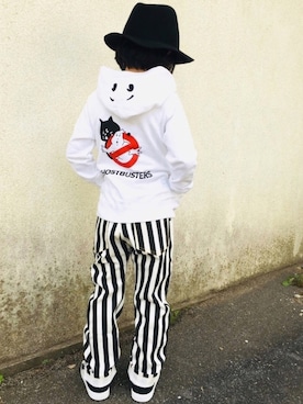 「BLOC（ブロック）のアイテム（パンツ）」を使った、リトさん（キッズ・120cm）の秋コーディネート