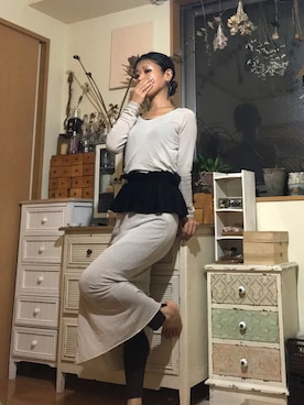 「Whim Gazette（ウィムガゼット）のアイテム（ワンピース）」を使った、tmO23COXさん（レディース・165cm）の秋コーディネート