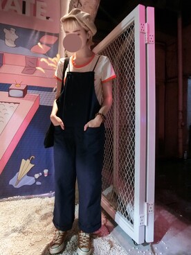 「MONKI（モンキ）のアイテム（オールインワン・サロペット）」を使った、-小王同学--さん（レディース・158cm）の春コーディネート