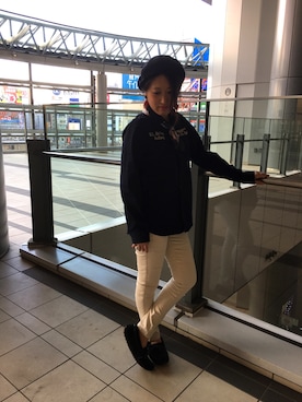 「AVIREX（アヴィレックス）のアイテム（財布/小物）」を使った、Yukieさん（レディース・156cm）の冬コーディネート