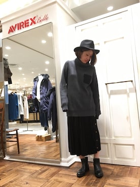 「AVIREX（アヴィレックス）のアイテム（ブーツ）」を使った、Yukieさん（レディース・156cm）の秋コーディネート