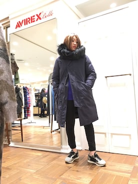 「アイテム（モッズコート）」を使った、Yukieさん（レディース・156cm）の秋コーディネート