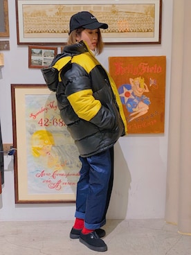 「AVIREX（アヴィレックス）のアイテム（ダウンジャケット/コート）」を使った、Yukieさん（レディース・156cm）の秋コーディネート