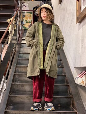 「スタッフセンバツ」｜「アイテム（モッズコート）」を使った、Yukieさん（レディース・156cm）の秋コーディネート